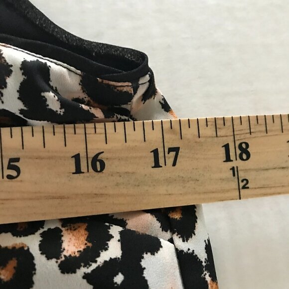 NWOT - H&M Brown Animal Print High Low with Back Opening Sheer Tank Top - Picture 11 of 12